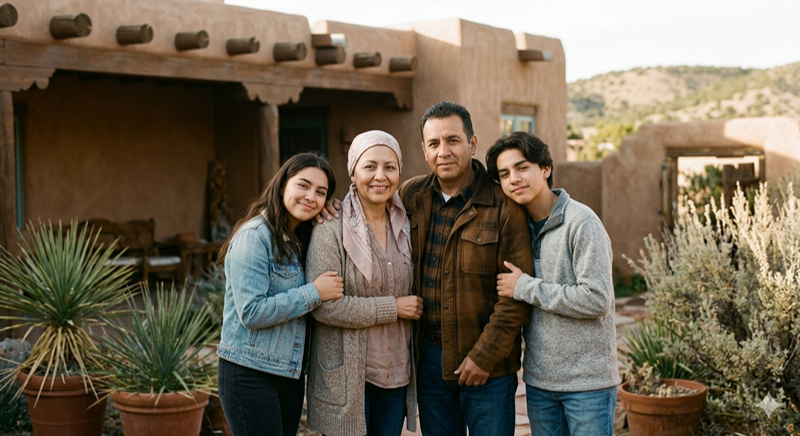 New Mexico family standing together