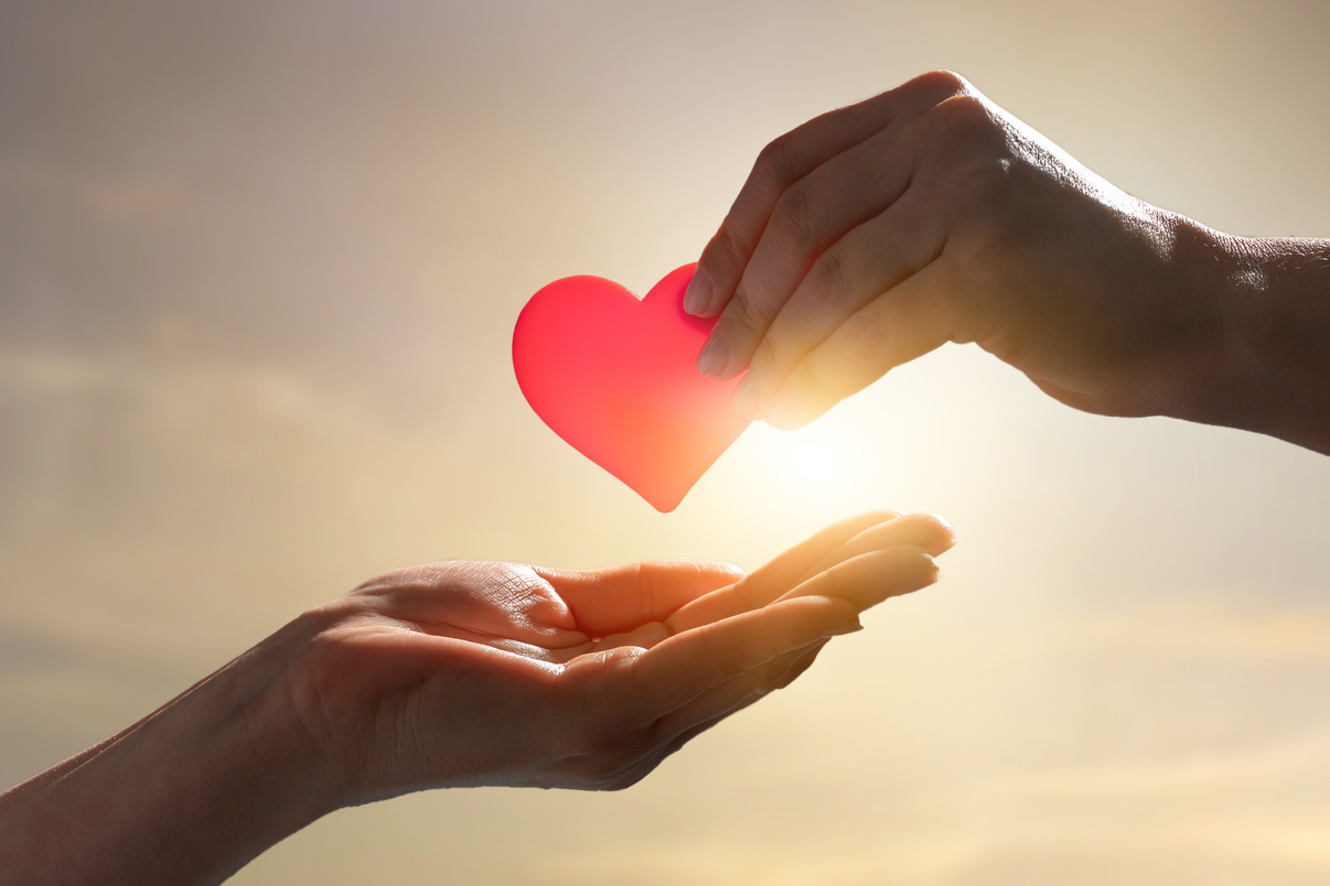 Heart passed between hands